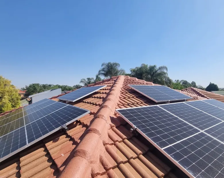 Rooftop solar panel installation in Gauteng